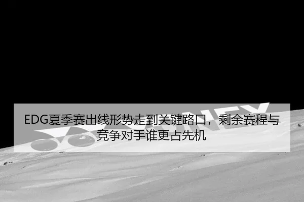 EDG夏季赛出线形势走到关键路口，剩余赛程与竞争对手谁更占先机 | kaiyundianzi